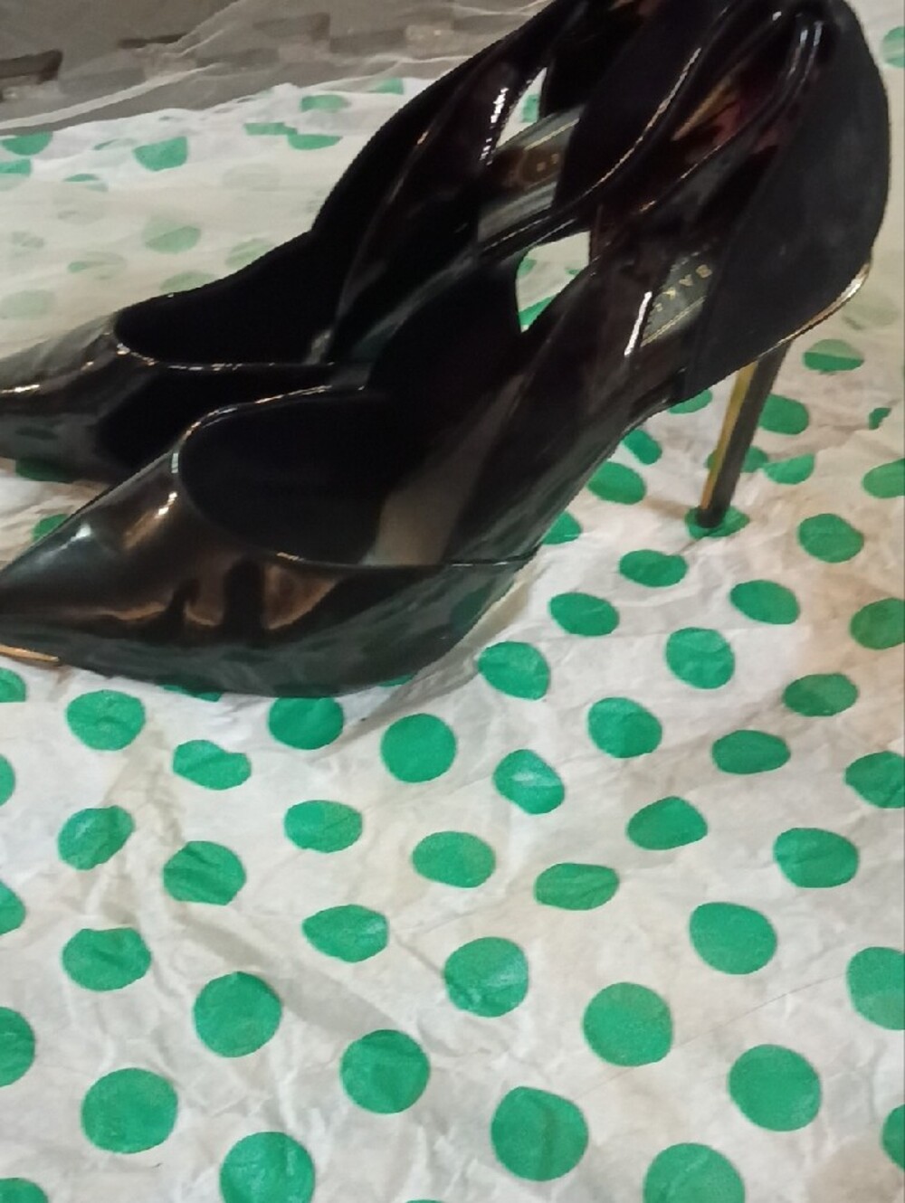 Ted Baker Black Patent Pointed-Toe Stiletto Heels